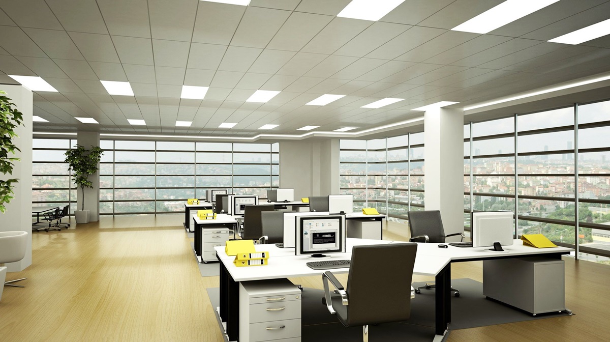 Office space is arranged lighting and green space to help more youthful dynamism